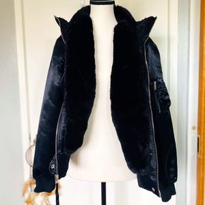 GAP Faux-Leather Sherpa-Lined Jacket